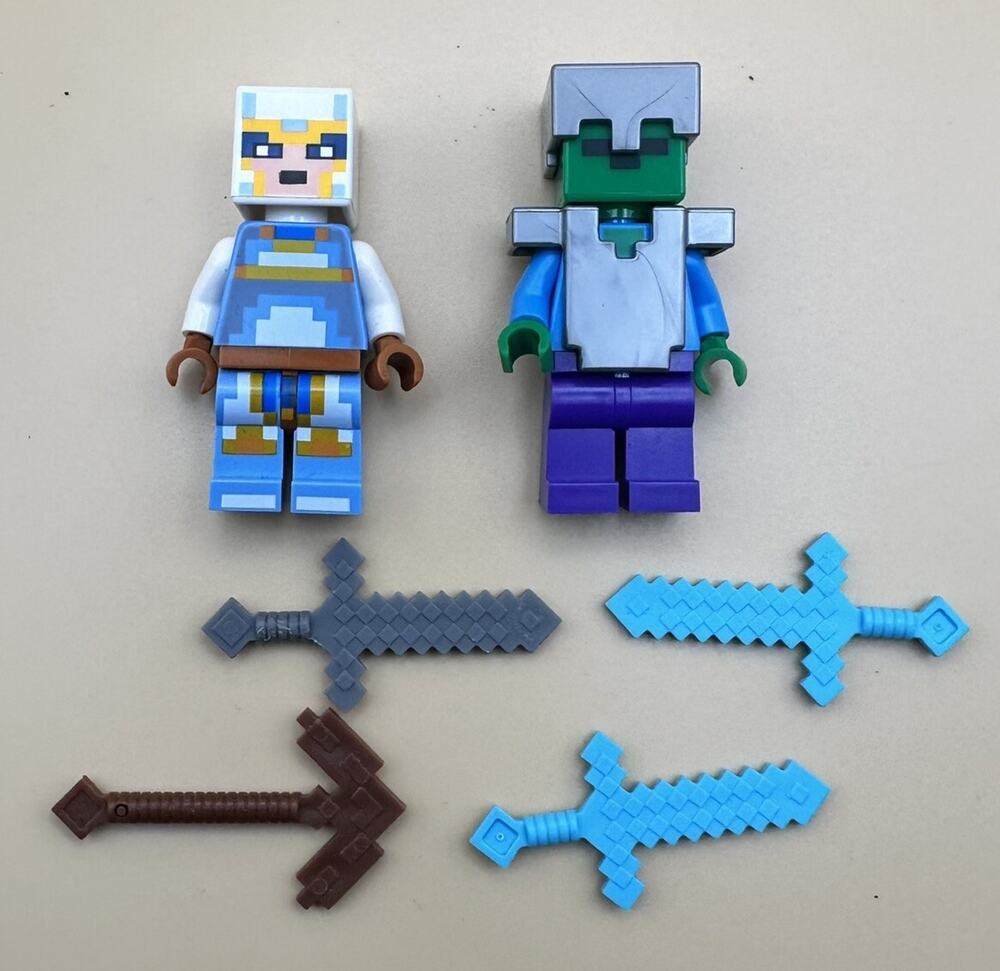 LEGO Minecraft Skull Arena Player 2, Zombie, Accessories Mini Figure Lot